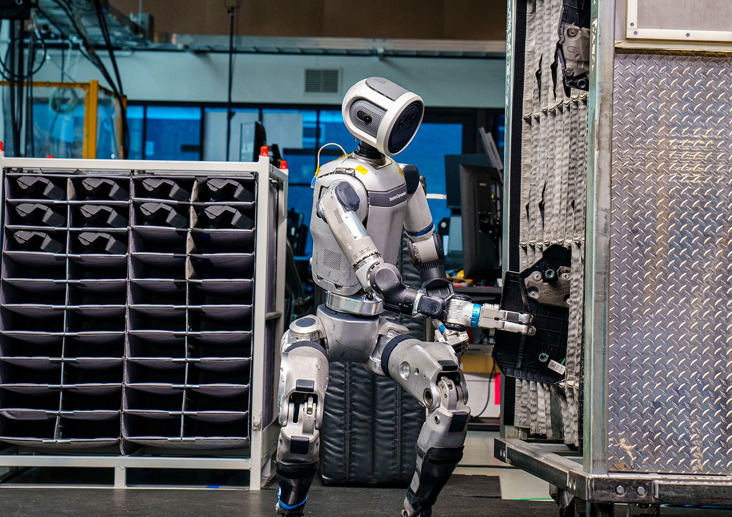 Humanoid robot performing industrial task